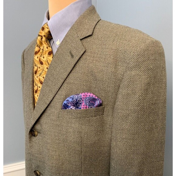 Joseph Abboud Wool Blazer Mens 42R Tweed Twill USA Made Jacket Sportcoat - Picture 2 of 12